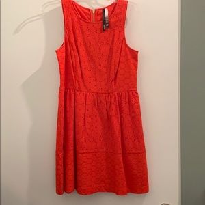 Red eyelet Kensie dress-Medium
